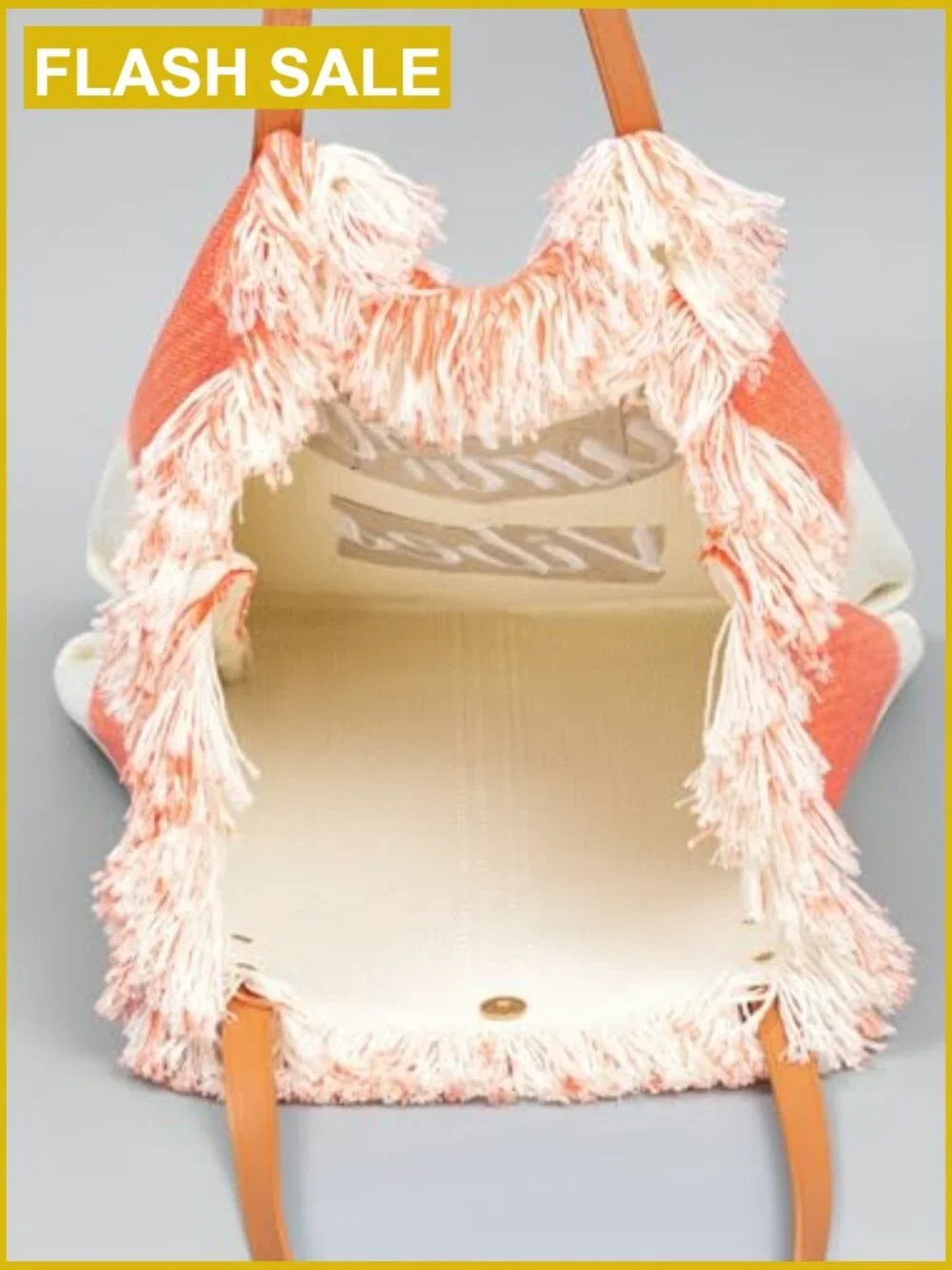Large Canvas Fringe Tote Bag Embroidery Shoulder Beach Market Travel Gym Bag